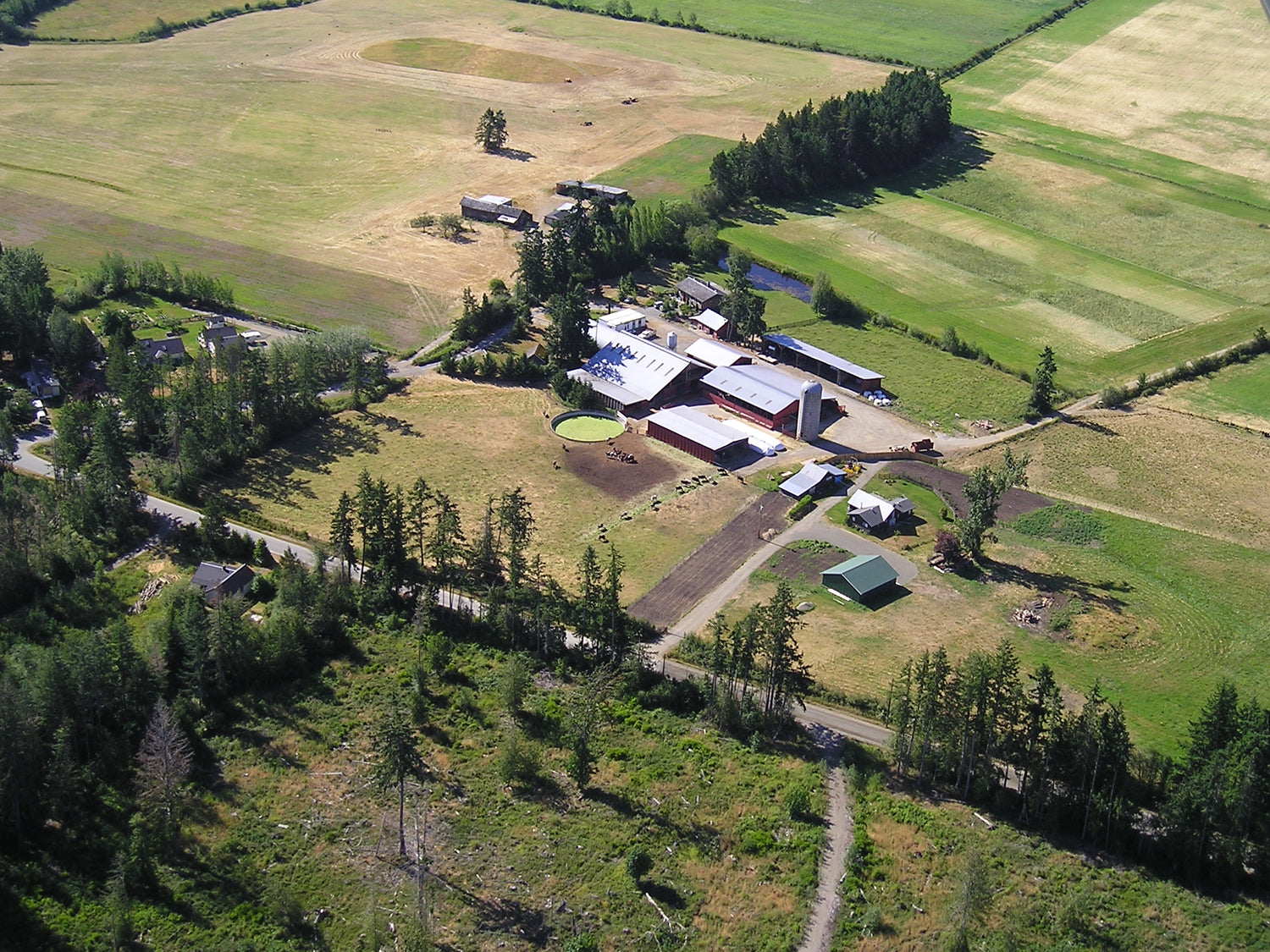 Aerial photo of farm and land