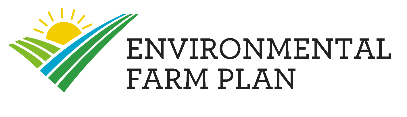 Environmental farm plan logo with sun and land