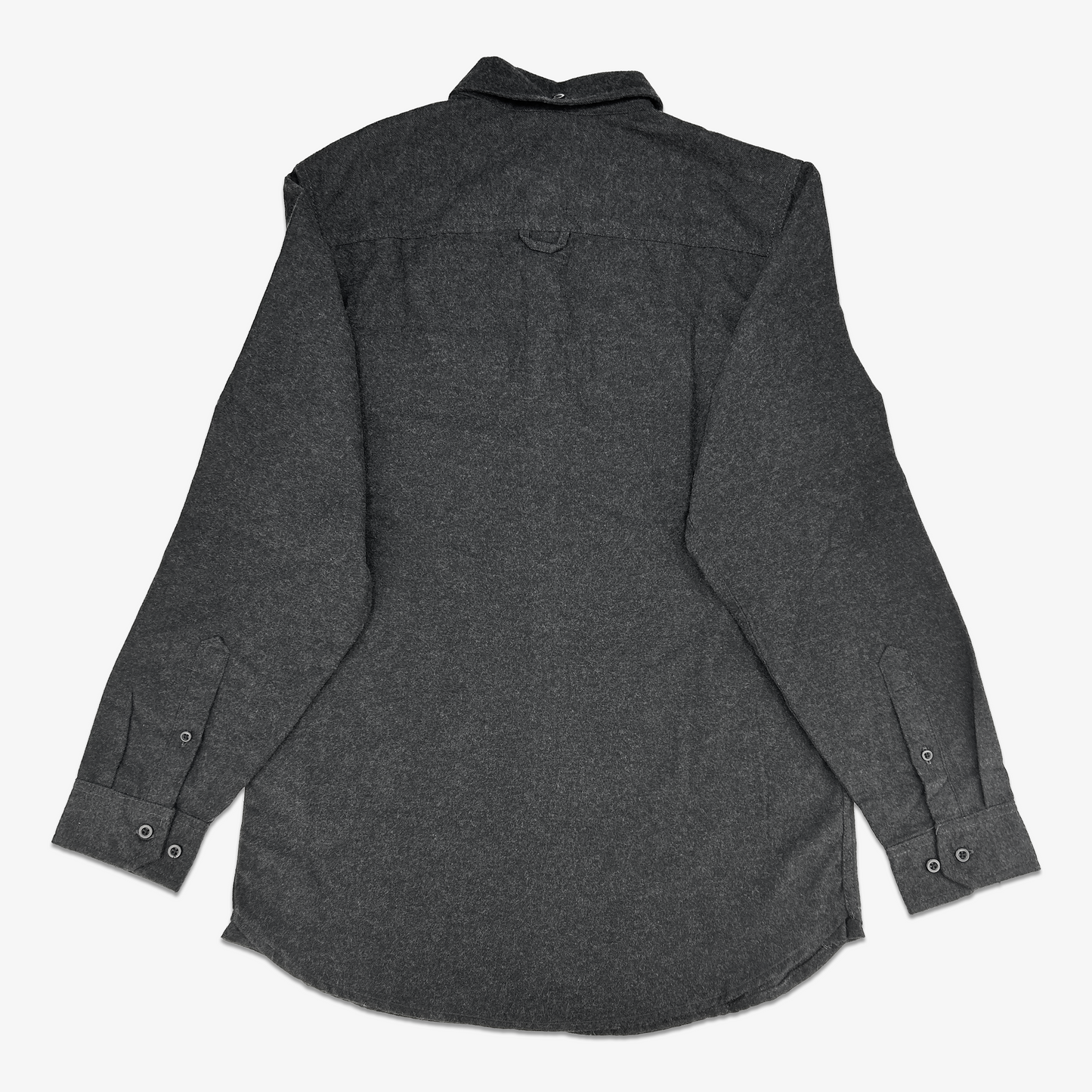 Dark gray flannel shirt on a white background