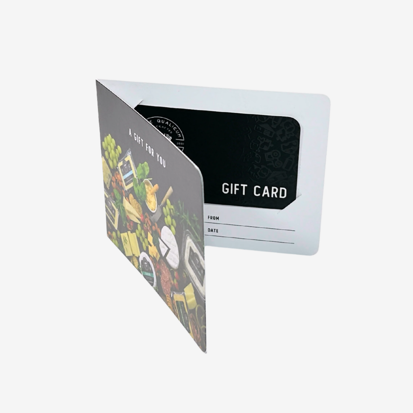 Gift card displayed in card-style holder