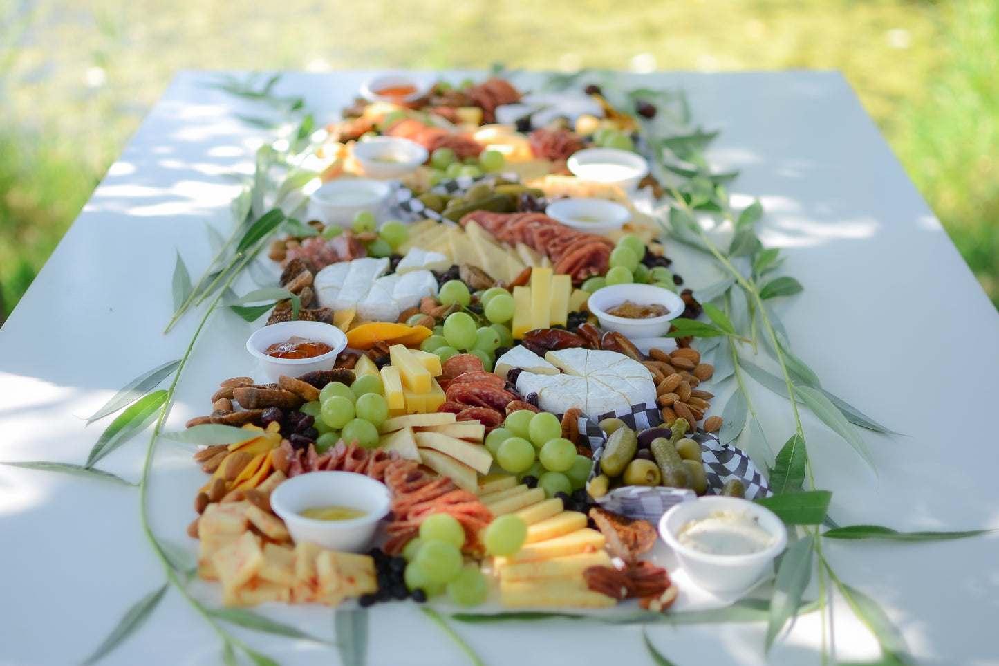 Three Large graze boxes displayed as a graze table spread